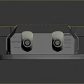 3D Model of Modern Weapon With Yellow Top Gray Body and Double Metal Rods