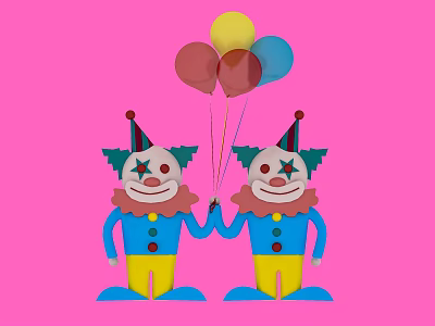 Modern Christmas Clown Clown Device Christmas Beauty Chen Circus Circus Performance Mall Beauty Chen Children's Day Beauty Chen 3d model