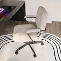 Modern Home Office Interior With Double Desk Two Office Chairs Bookshelves And Window Blinds