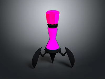 Modern Pink Decorative Equipment With Black Winged Base And Unique Design 3d model