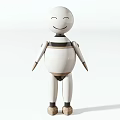 White Beige Orange Standing Dolls With Smiling Faces And Minimalist Design