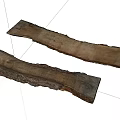 Natural Wood Strips with Bark and Rustic Textures for Craft Projects 3d model