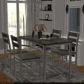 Elegant Modern Dining Room With White Table Chairs Pink Flowers And Natural Light