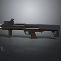 Modern Tactical Weapon Rifle With Black Brown Metal Design And Streamlined Barrel Stock