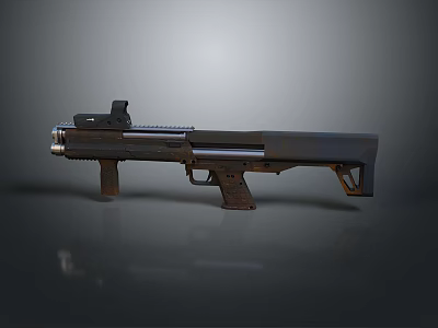 Modern Tactical Weapon Rifle With Black Brown Metal Design And Streamlined Barrel Stock 3d model