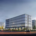 Modern Office Buildings With Glass Curtain Walls By City Road