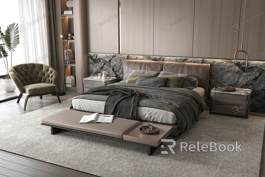 Modern Minotti Background Double Bed model