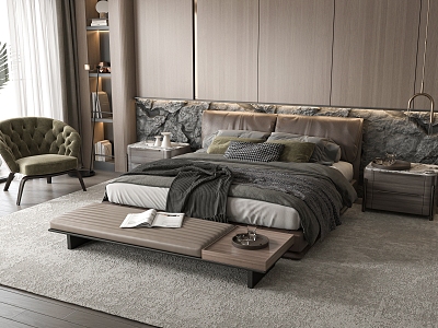 Modern Minotti Background Double Bed model