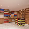 Tobacco and Liquor Store Interior With Shelves Displaying Wine Tobacco and Various Products