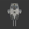 Sci Fi Warship Model Featuring Multiple Cannons Metallic Structure And Detailed Deck