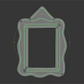 Transparent Acrylic Picture Frame With Green Neon Edges And Wavy Design For Modern Home Decor
