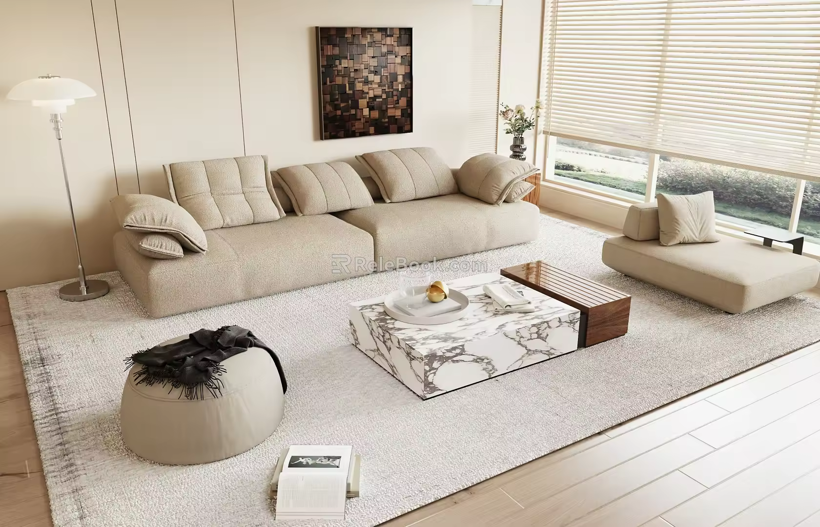 Modern Sofa Coffee Table Combination Sofa Combination 3d model