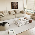 Modern Sofa Coffee Table Combination Sofa Combination 3d model