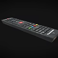 Panasonic Television Remote Control Featuring Black Design And Colorful Buttons 3d model