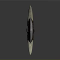 Worn Metallic Sword With Brown Hilt And Decorative Guard On Reflective Surface