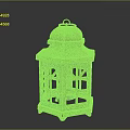 Vintage Brass Lantern With Hexagonal Structure Glass Panels And Hanging Loop