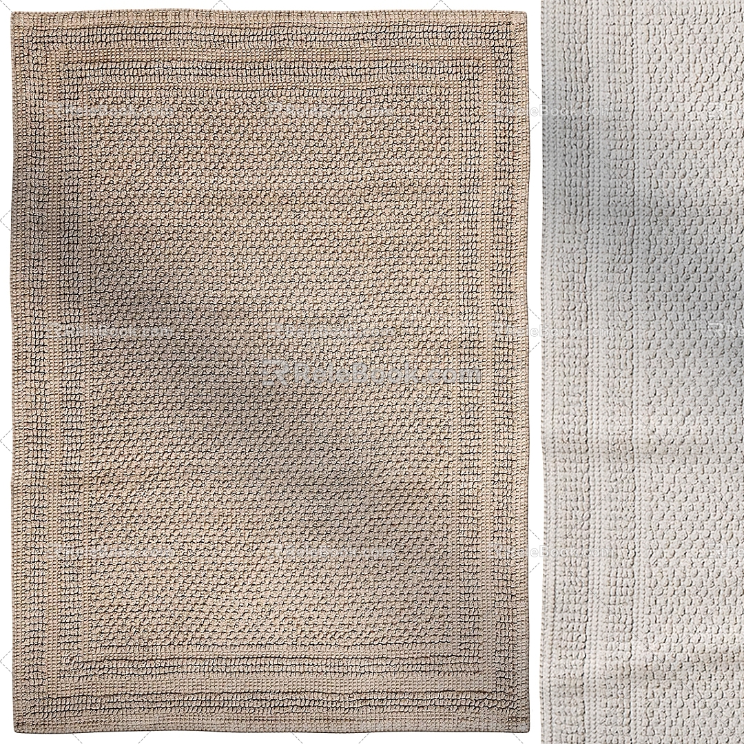 Quiet Woven Carpet Rectangular Carpet Natural Wind Carpet 3d model