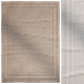 Quiet Woven Carpet Rectangular Carpet Natural Wind Carpet 3d model