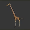 Cartoon Giraffe Character 3D Model With Orange Spots And Long Neck