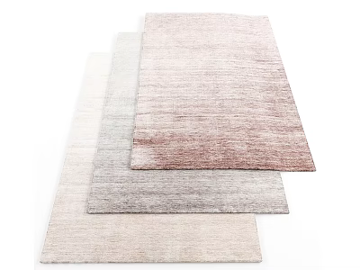 Modern Stacked Square Rugs With Gradient Color Shades And Soft Texture 3d model