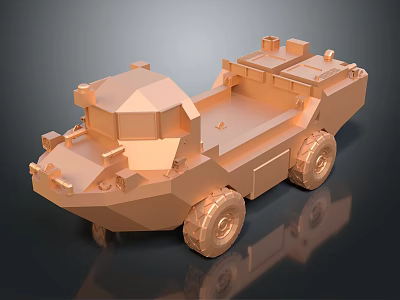 Modern sculpture amphibious vehicle ship special vehicle 3d model