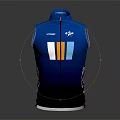 Blue Sleeveless Vest With Sporty Logo And Colorful Stripes Design For Outdoor Activities