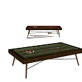 Modern Billiard Tables With Red Green Felt Surfaces Wooden Frames Balls And Cues