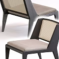 Modern Single Chair With Mesh Back And Upholstered Seat In Dark Wooden Frame