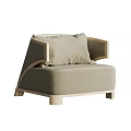 Modern Accent Chair With Light Gray Upholstered Seat Wooden Frame Armrests And Comfortable Cushion