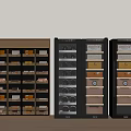 Modern Wine Cabinet With Glass Door Wooden Structure And Multiple Storage Shelves