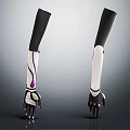 Futuristic Mechanical Arms With White Purple Design And Intricate Hand Structure