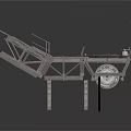 Heavy Duty Industrial Conveyor System With Metal Platform Staircase And Belt