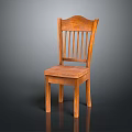 Classic Wooden Dining Chair with Slat Back Design and Natural Wood Finish