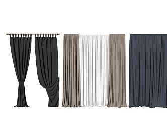 modern curtain hanging curtain cloth curtain 3d model