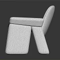 Modern White Upholstered Chair With Armrests Sleek Lines And Minimalist Design