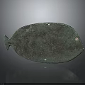 Ancient Bronze Fish Shaped Decorative Artifact With Patina Surface Texture 3d model