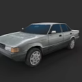 Elegant Silver Classic Sedan With Vintage Four Door Retro Exterior Design