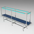 Industrial Conveyor Equipment with Metal Frame Blue Belt and Wheels for Factory Material Handling