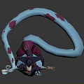 Wide Brim Hat Witch Character With Purple Robe And Blue Serpent Creature Standing Together