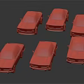 Six Vintage Classic Cars in Multiple Colors Displayed on Glossy Surface