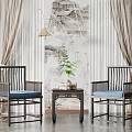 New Chinese style leisure sofa combination leisure chair combination 3d model