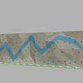 Indoor Climbing Wall For Sports Training With Colorful Holds Blue Routes And Safety Mats