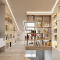 Attic Study Room Interior Design With Skylight Orange Chair Desk Display Shelf And Red Painting