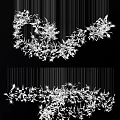 Elegant Crystal Chandelier With Sparkling Crystals And Branch Like Hanging Structure