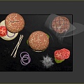 Lunch Sandwich Hamburger Burger 3d model