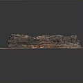 Ancient Stone Architectural Model With Ruins Structure And Layered Stone Walls 3d model