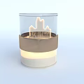 Elegant Decorative Ornament Set with Transparent Glass Container City Skyline Silhouette and Illuminated Base