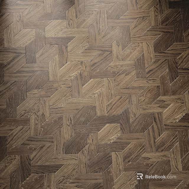 Wooden Floor Components with Herringbone Pattern and Natural Wood Texture Geometric Design 3d model 