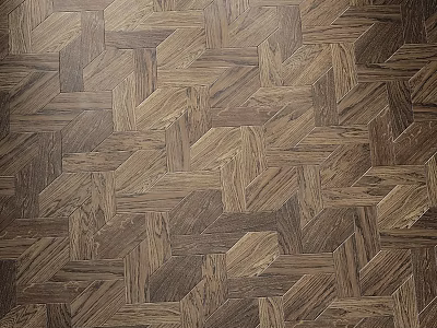 Wooden Floor Components with Herringbone Pattern and Natural Wood Texture Geometric Design 3d model