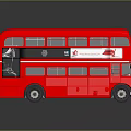 Red Double Decker Bus With Classic Body Design And Large Windows 3d model